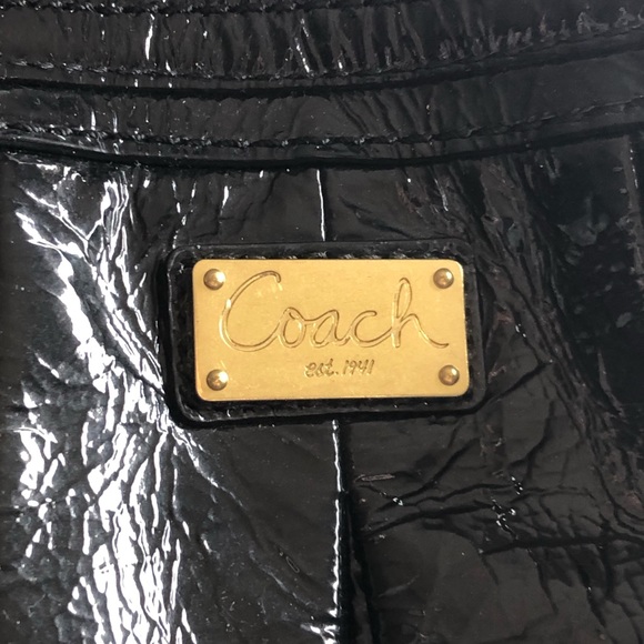 Coach Kristin (Retired) Black Patent Leather Pleated Satchel style 16016 - Picture 16 of 16